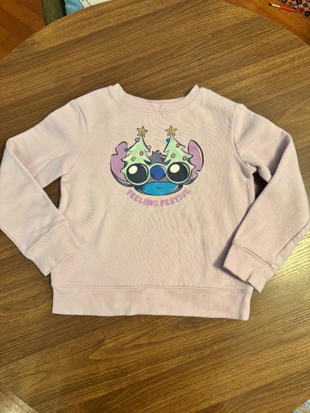Disney Jumping Beans Stitch Feeling Festive Christmas Sweatshirt Girls 6X